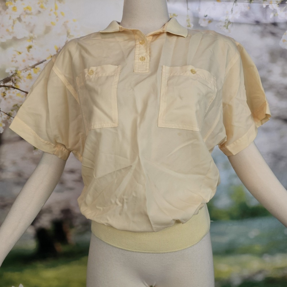 Vintage 1980's Diane Von Furstenberg Blouse Top Shirt Buttery Yellow Designer - Picture 8 of 15